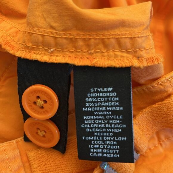 Sanctuary orange cuffed cargo shorts Size 27 New - Picture 10 of 10